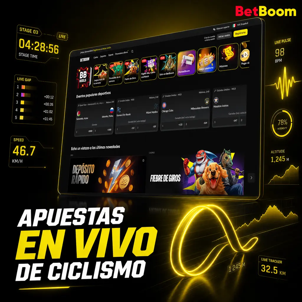 Apuestas en vivo de ciclismo: cuotas de Betboom que cambian según escapadas, ritmo del pelotón y viento en la etapa