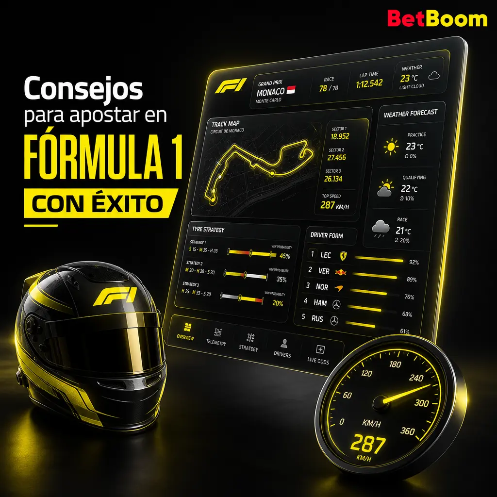Consejos clave para apostar en Fórmula 1: analiza forma, clasificación, clima y gestiona tu bankroll antes de cada Gran Premio.