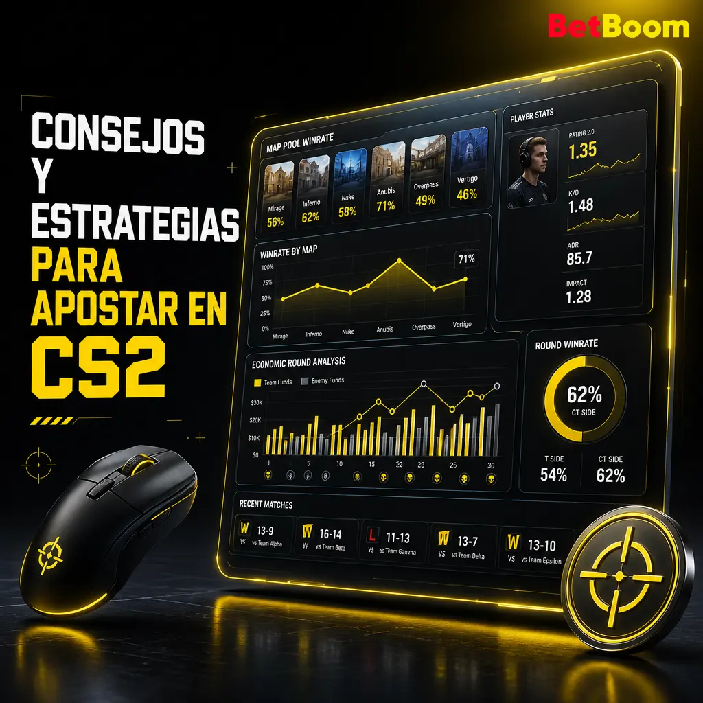 Consejos y estrategias para apostar en CS2: análisis de mapas, economía, rosters y gestión de bankroll en Betboom.