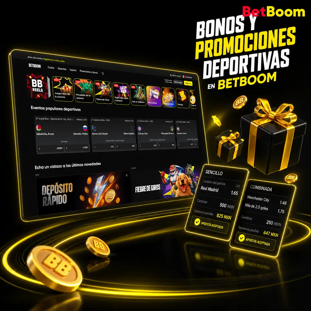 Bonos y promociones deportivas de Betboom: bienvenida, cashback semanal, cumpleaños, boost de cuotas y referidos