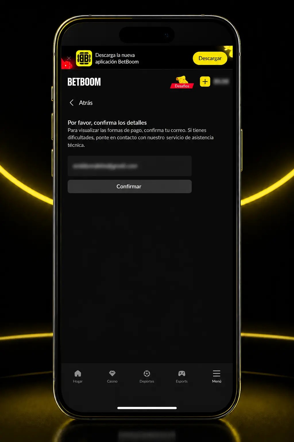 Guía paso a paso para registrarse, depositar y apostar en hockey sobre hielo en Betboom desde celular o computadora.