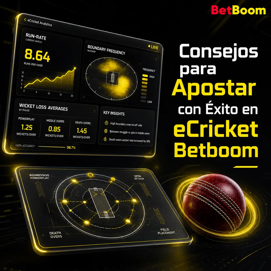 Consejos clave para apostar en eCricket Betboom: timing del gamer, tasas de victoria, powerplay y gestión de bankroll.