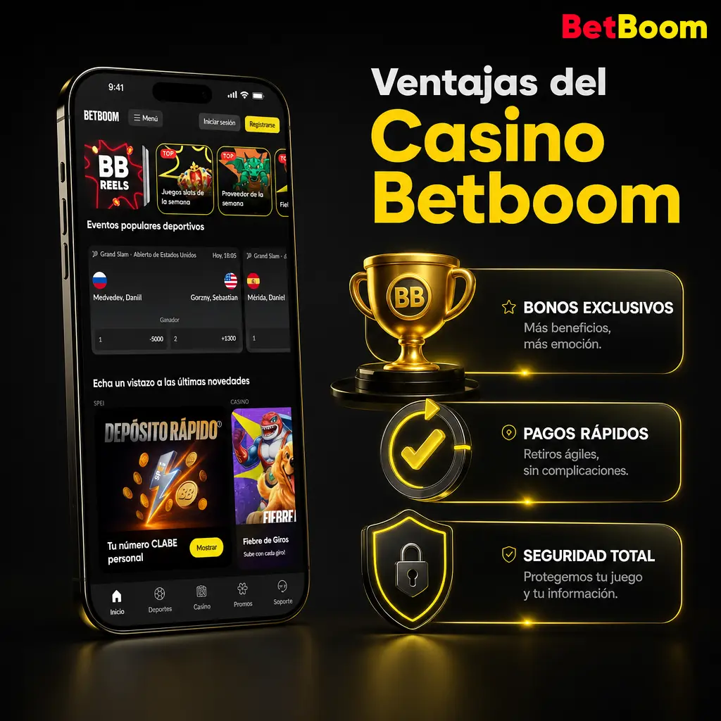 Ventajas del Casino Betboom: retiros rápidos, juegos auditados, soporte 24/7 y bonos semanales para jugadores mexicanos.
