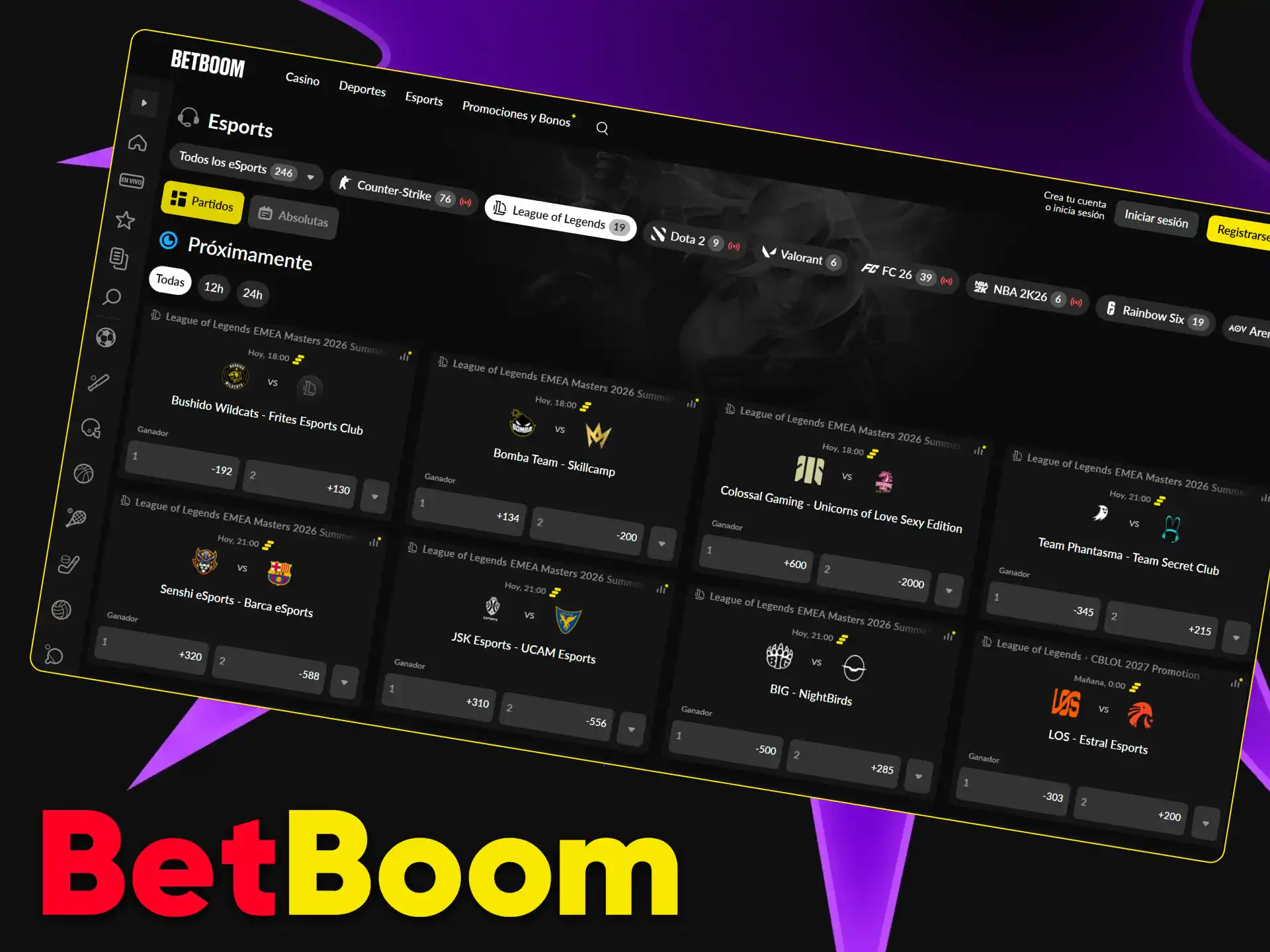 Descubre la variedad de disciplinas de eSports disponibles para apostar en Betboom México.